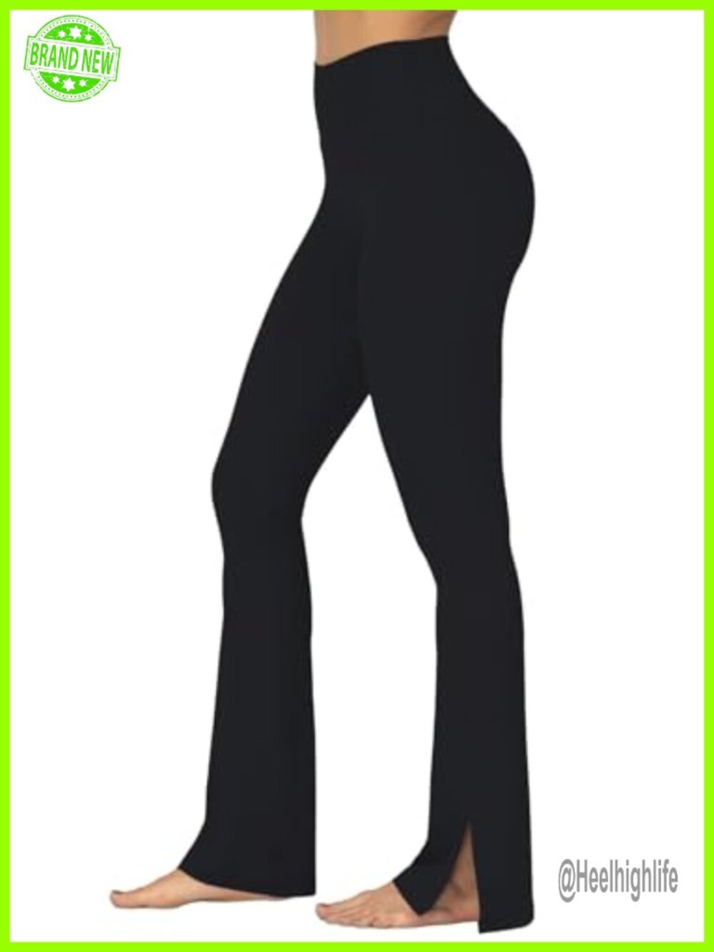 Split Hem Flare Leggings High Waisted Bootcut Yoga Pants Tummy Control